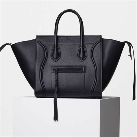 celine supple calfskin medium luggage phantom bag|Celine 169953mcc.